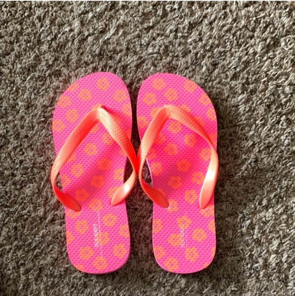 Girls youth sz 5/6 Neon Petunia old navy flip flops. NWOTS - Picture 5 of 7